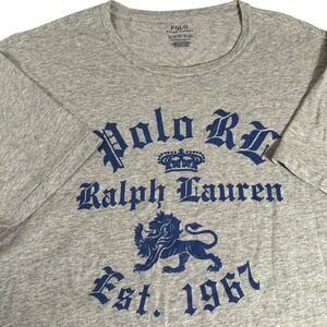 Polo Ralph Lauren Polo RL Lion Crest Graphic T Shirt‎ Gray Heather Slim Fit XL
